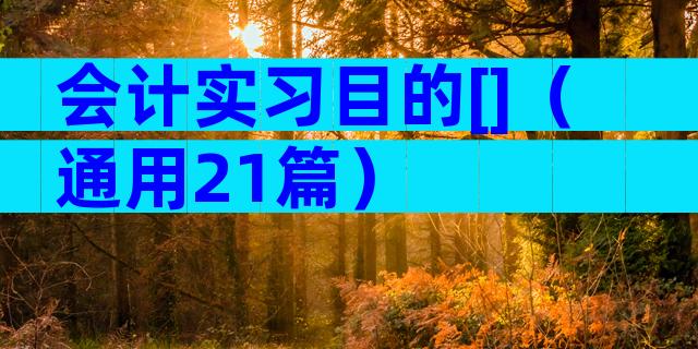 会计实习目的[]（通用21篇）